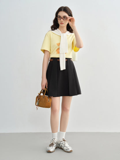 Langarm-Bluse aus 100% Baumwolle in Rosa mit Polo-Kragen und Fake-Layer-Design – ideal für den Frühling