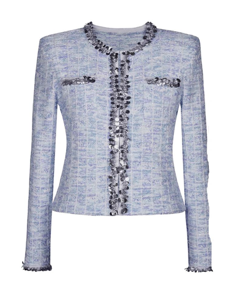 Eleganter Damen-A-Linien-Rock mit hohem Bund und Patchwork-Design im minimalistischen Stil