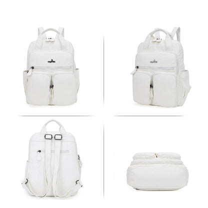 Damen-Schulrucksack Mit Mehrfachfächern Und Einfarbigem Design Für Schule Und Freizeit