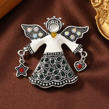 Brosche Engel Flügel Kristall Vintage Retro Unisex Abzeichen Accessoire