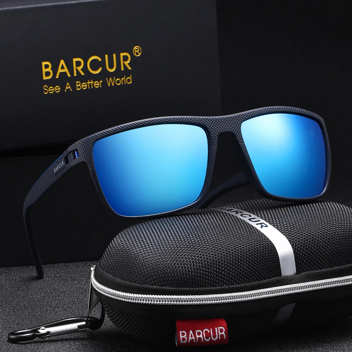 Sonnenbrille Rechteck TR90 polarisiert Spiegel Farbverlauf UV400 Herren