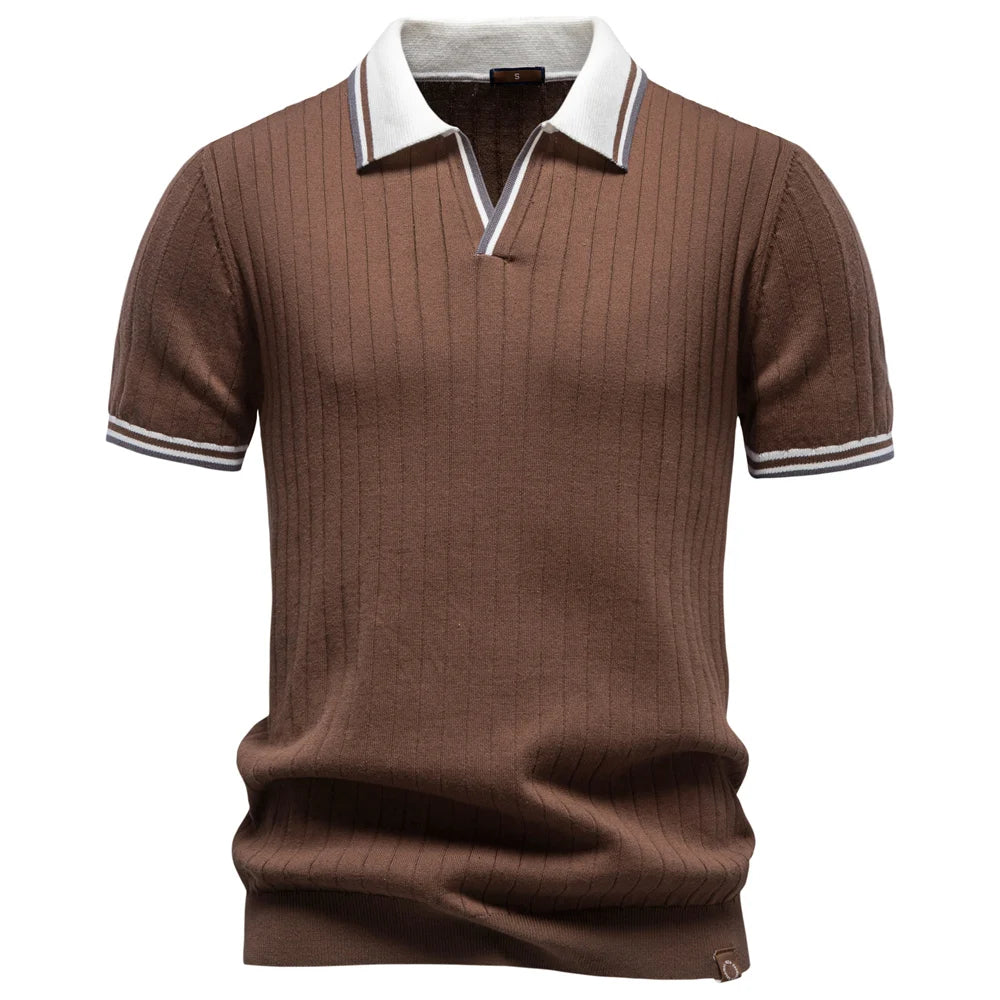 Elegantes Herren Poloshirt Reine Baumwolle Zeitloser Old Money Stil