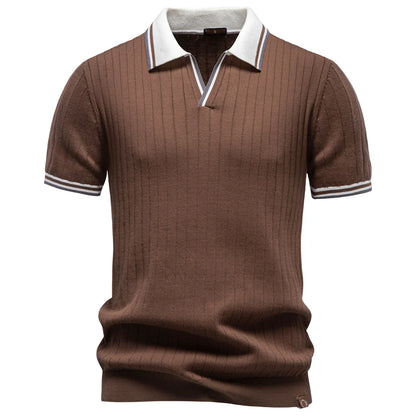 Elegantes Herren Poloshirt Reine Baumwolle Zeitloser Old Money Stil
