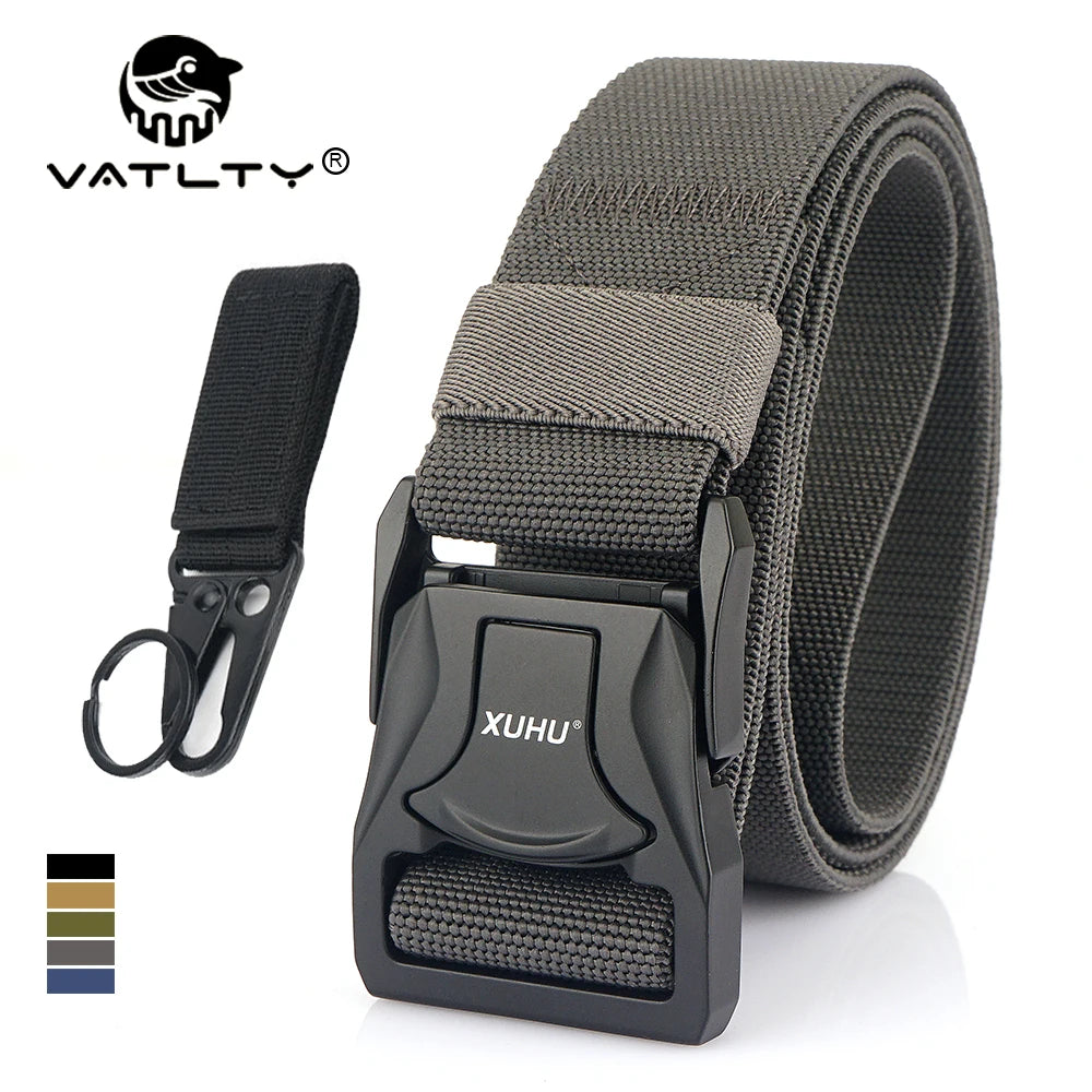 VATLY Elastik-Gürtel Herren 3,8 cm Zink-Schnellverschluss Tactical Outdoor