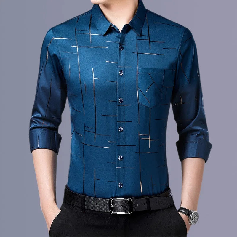 Langarm- und Kurzarm-Herrenhemd in Schwarz und Weiß – Slim Fit Business- und Bürohemd in Unifarben