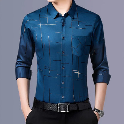 Langarm- und Kurzarm-Herrenhemd in Schwarz und Weiß – Slim Fit Business- und Bürohemd in Unifarben