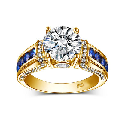 Damen-Ring Moissanit D-Farbton VVS1 2 Ct Sterlingsilber 925 Schmuckqualität Premium