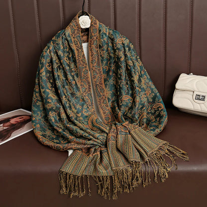 Damen Winterschal Kaschmir Jacquard Paisley lang Pashmina Bandana Foulard Luxus