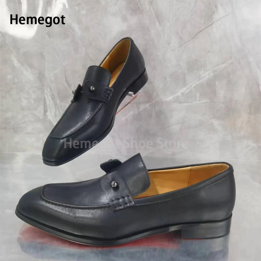 Silver Needle Embellished Loafers Luxury Designer Flats Males Office High Quality Slip-On Leather Shoes Wedding Dress Shoes