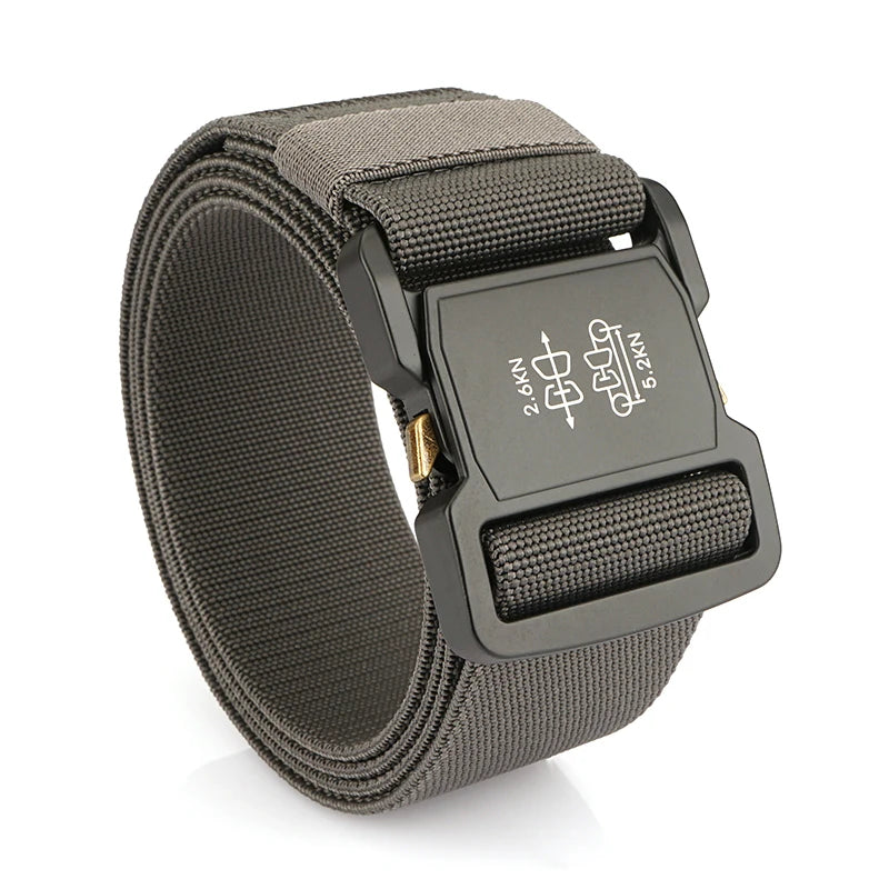 Herren-Gürtel Elastisch mit Aluminium-Schnalle 5 cm Breit Militärisch-Taktischer Stil