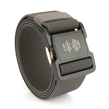 Herren-Gürtel Elastisch mit Aluminium-Schnalle 5 cm Breit Militärisch-Taktischer Stil
