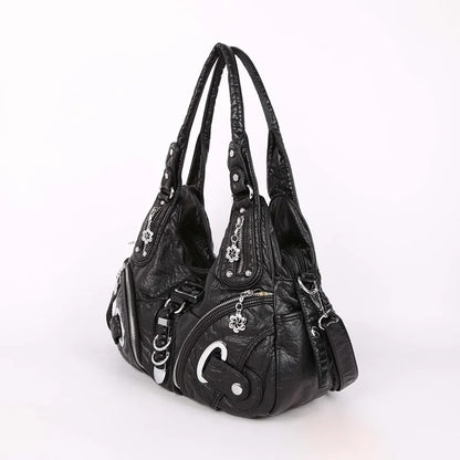 Damen-Schultertasche Großes Vintage-Tote mit Top-Handle und Großem Fassungsvermögen für Alltag