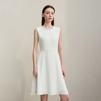 Elegantes Tailliert Midi Kleid Damen Sommer Ärmellos