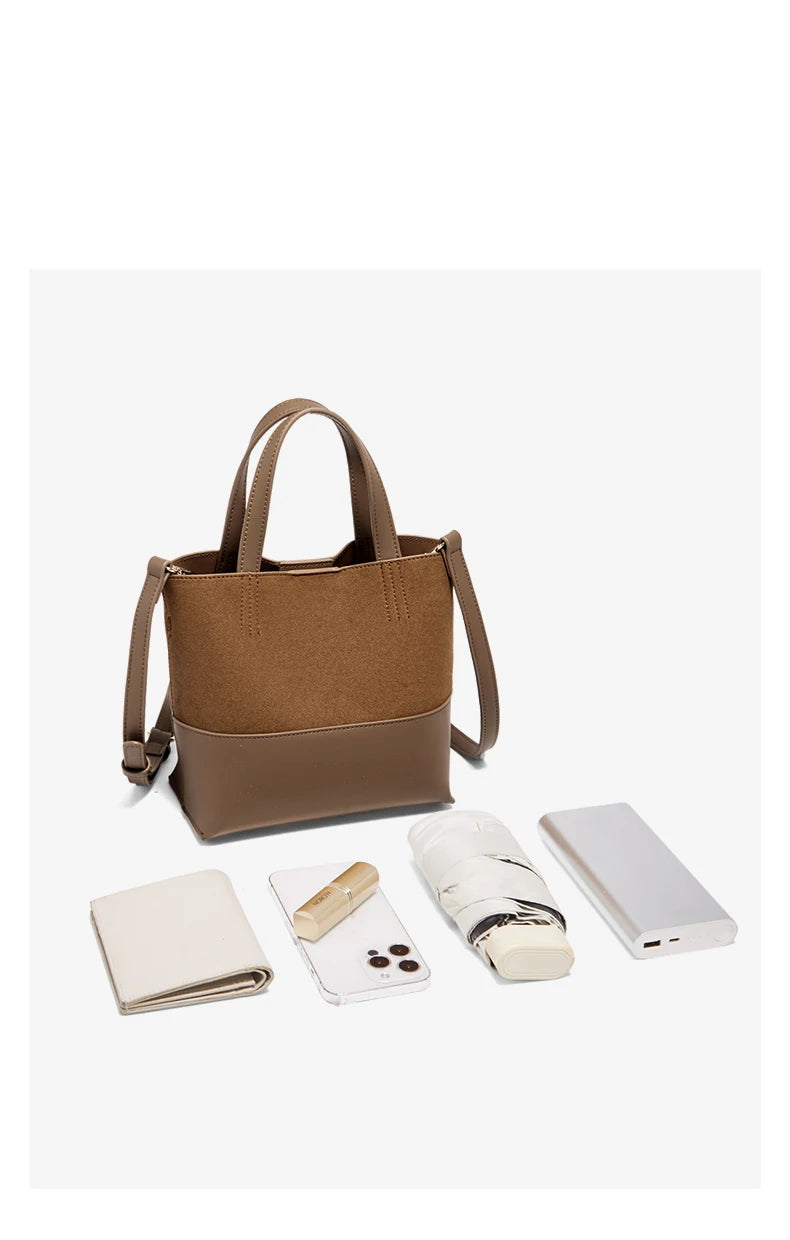 Damen Handtasche aus PU-Leder im Retro-Stil mit großer Kapazität