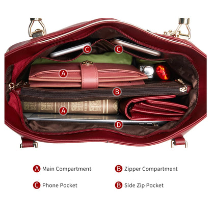 Damen Schultertasche aus Rindleder Crossbody-Tasche Luxuriöse Handtasche