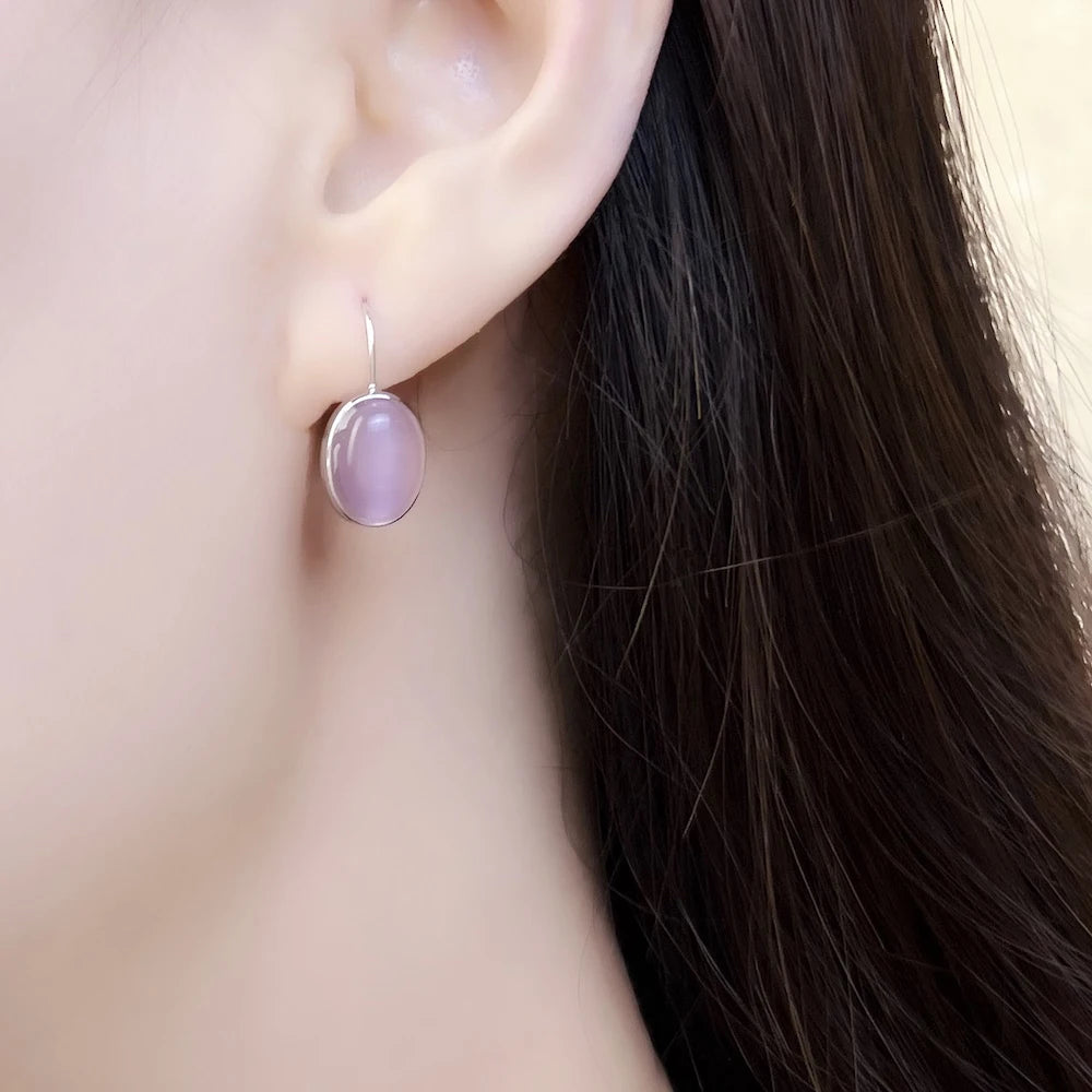 Damen-Ohrtropfen oval elegant aus Sterlingsilber