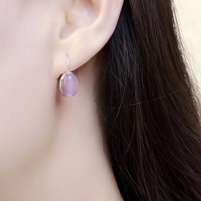 Damen-Ohrtropfen oval elegant aus Sterlingsilber