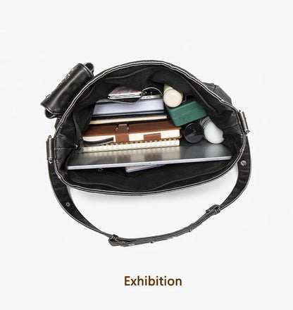 Damen-Schultertasche Vielseitig Geeignet für Alltag in stilvoller Form aus weichem Leder