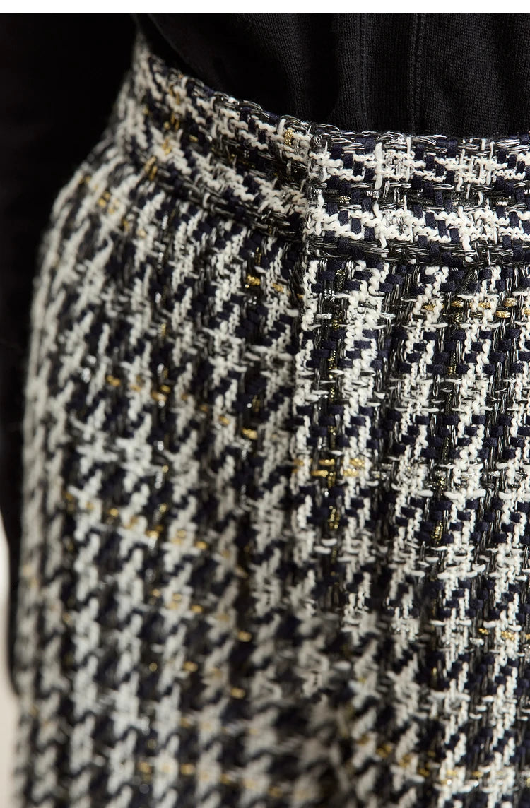 Damen Shorts im Retro-Stil mit kariertem Patchwork und Taschen