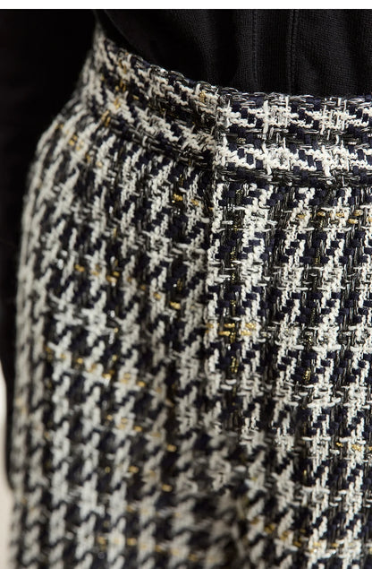 Damen Shorts im Retro-Stil mit kariertem Patchwork und Taschen