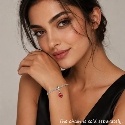 Damen-Charm-Anhänger Marienkäfer rot süß Glück aus Sterlingsilber