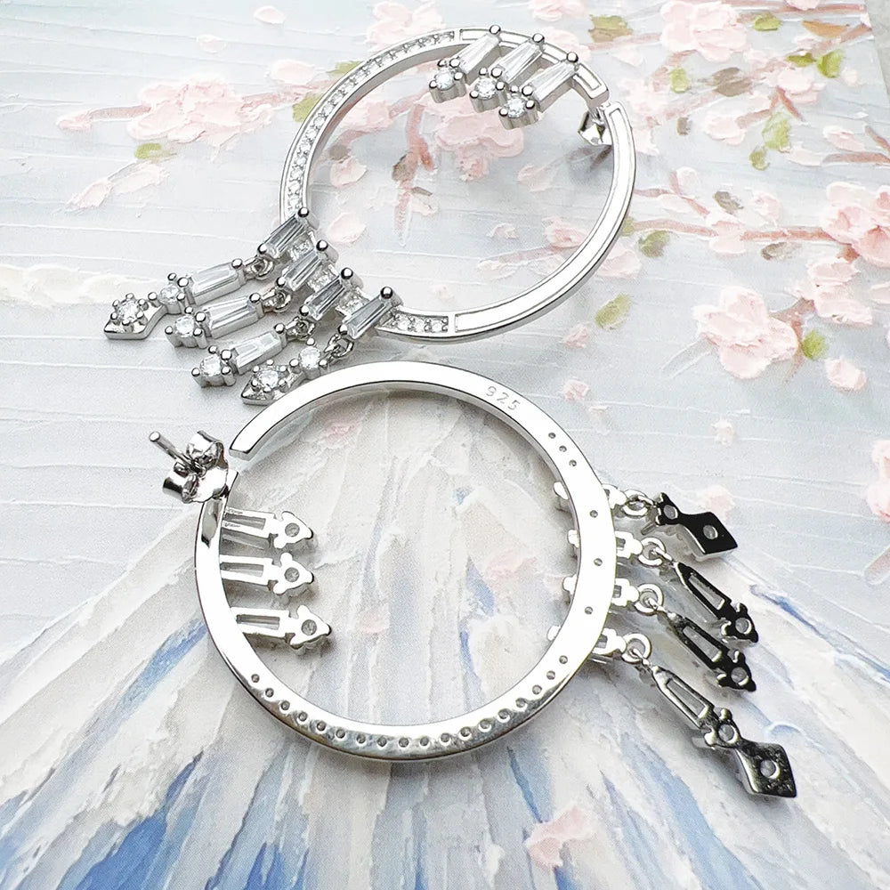 Damen-Creolen Sonnenstrahlen mit Zirkonia aus Sterlingsilber