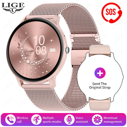 LIGE SOS Smartwatch 1,39 Zoll HD Sprachassistent Bluetooth Anruf Sport Fitness Smart Watch Männer Frauen Für Android IOS 2025 Neue