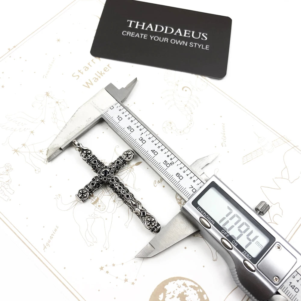 Damen-Charm-Anhänger Kreuz und Krone majestätisch aus Sterlingsilber