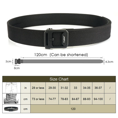 Unisex-Taktischer Gürtel aus 1100D Nylon Breite 4,3 cm mit Metall-Automatik-Schnalle für Militär IPSC Jagd