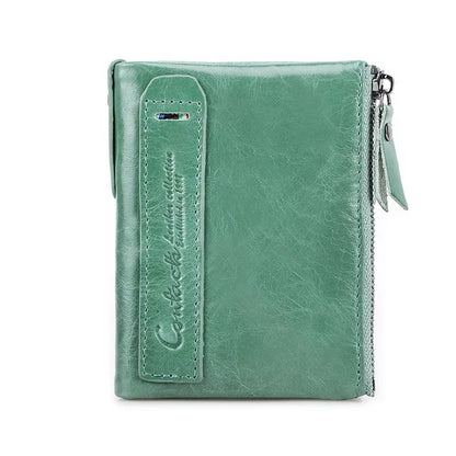 Damen Echtleder Geldbörse Bifold Vintage Portemonnaie Kartenhalter Münzbörse Geldclip
