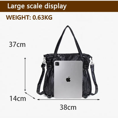 Damen-Handtasche aus weichem Leder mit Mehrfachfächern Große Umhängetasche mit Top-Griff