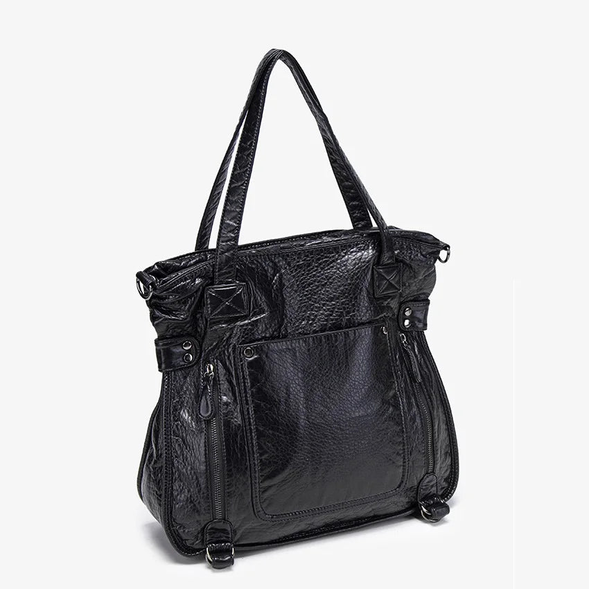 Damen-Handtasche aus weichem Leder mit Mehrfachfächern Große Umhängetasche mit Top-Griff