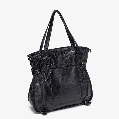 Damen-Handtasche aus weichem Leder mit Mehrfachfächern Große Umhängetasche mit Top-Griff