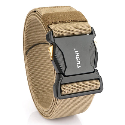 Herren-Taktischer Gürtel aus Nylon mit Elastikband für Outdoor Militärsport Schnellverschluss