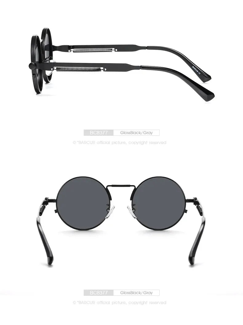 Sonnenbrille rund Steampunk Retro UV400 polarisiert Herren Damen C