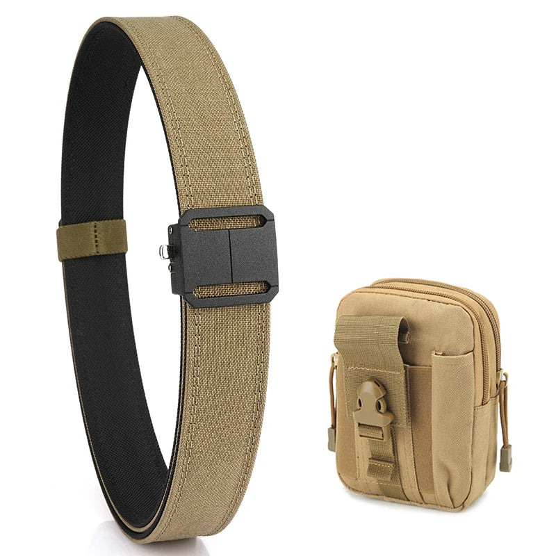Herren-Taktischer Gürtel mit automatischem Schnallenverschluss aus Nylon Outdoor und Alltag