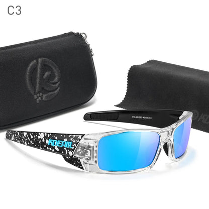 Sonnenbrille Angeln schwarz photochrom Nachtsicht Totenkopf-Etui Herren