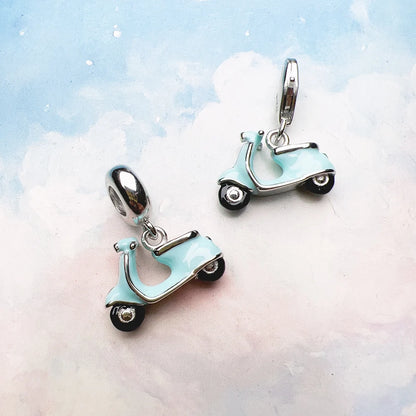 Damen-Charm-Anhänger Motorroller Urlaub trendig aus Sterlingsilber