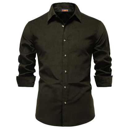 Herren Baumwoll Hemd Langarm Dickes Wärme Herbst Winter Business Casual