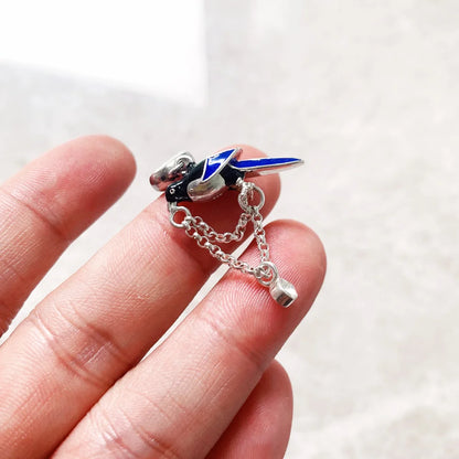 Damen-Charm-Anhänger Elster Vogel Glück süß aus Sterlingsilber