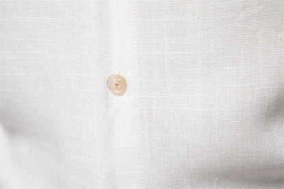 Herren Langarmhemd aus einfarbigem Leinen mit lässigem Button-Down-Kragen