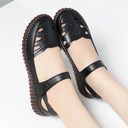 AIYUQI 2025 neue frauen sandalen Flache sohlen nicht-slip hohl frauen schuhe Sommer große-größe weibliche sandalen