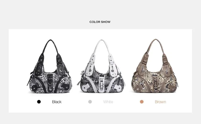 Damen-Handtasche Leopard-Print Großes Fassungsvermögen Schultertasche Top-Handle Vielseitiger Alltagsbegleiter