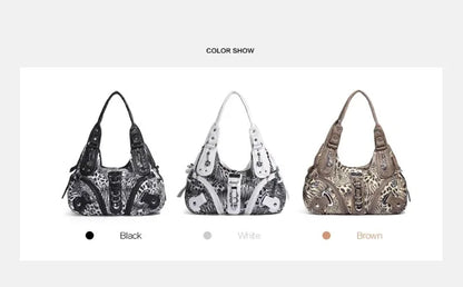 Damen-Handtasche Leopard-Print Großes Fassungsvermögen Schultertasche Top-Handle Vielseitiger Alltagsbegleiter