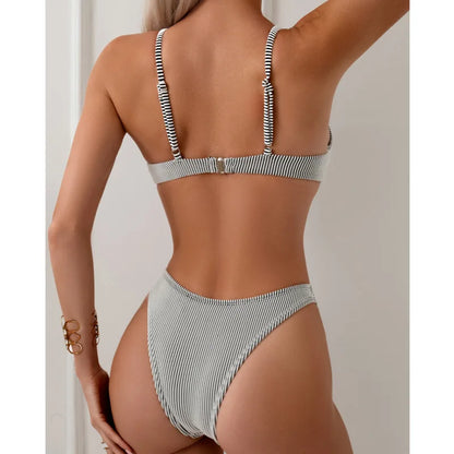 Sexy Bikini-Set für Damen in Unifarben – Brasilianischer Stil für Strand und Badevergnügen