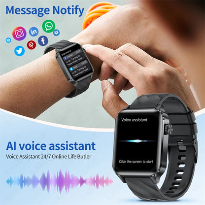 LIGE Für Android IOS Neue 1,85 "Smart Uhr Männer Bluetooth Anruf Sport Smartwatch Frauen Herz Rate Blut Sauerstoff Monitor uhr 2025