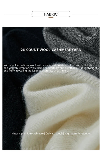 Damen-Strickjacke V-Ausschnitt Wolle lang locker Herbst-Winter