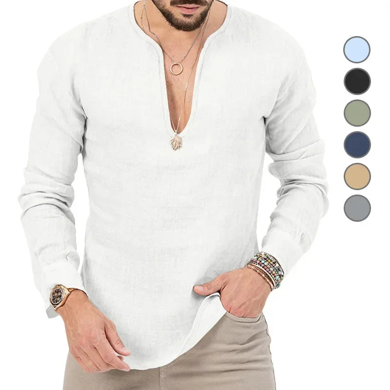 Schweres Herren-Übergrößen-Waffel-T-Shirt mit Farbblock und kurzen Ärmeln