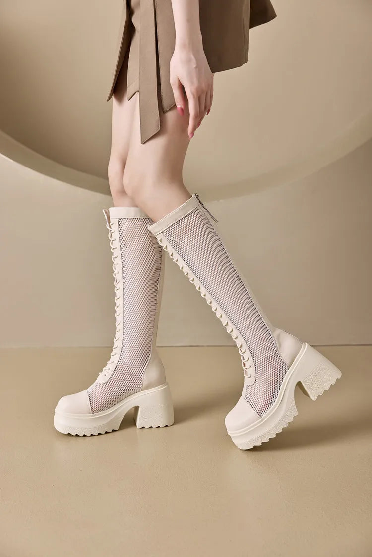 Damen Hochhackige Plattform Stiefel im Sommer im Römischen Stil