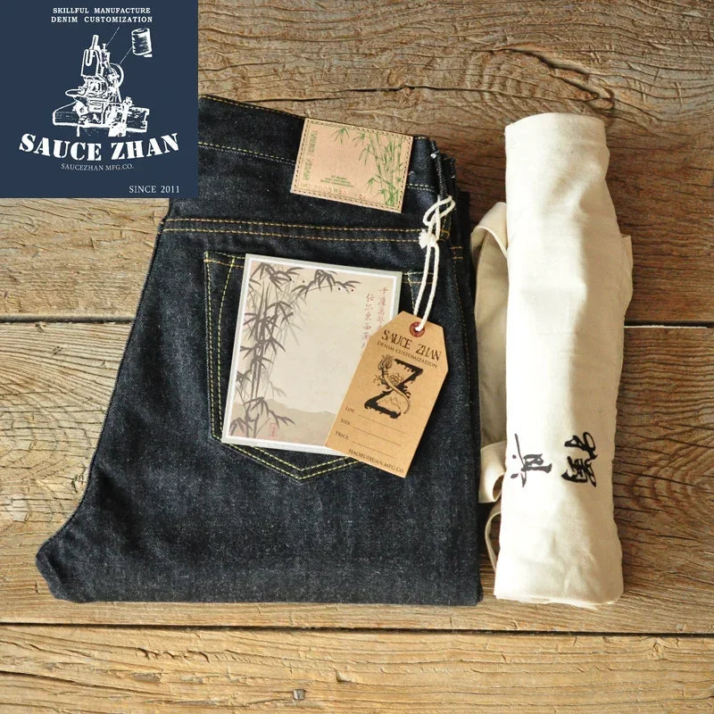 Herren Raw Denim Jeans mit Slub Yarn im Slim Fit Stil